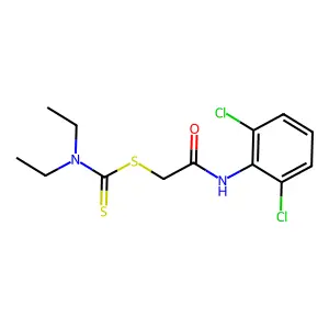 2-((2,6-Dichlorophenyl)amino)-2-oxoethyl diethylcarbamodithioate structure