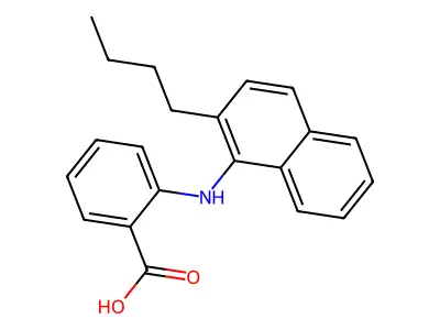 Benzoic acid, 2-((2-butyl-1-naphthalenyl)amino)- structure