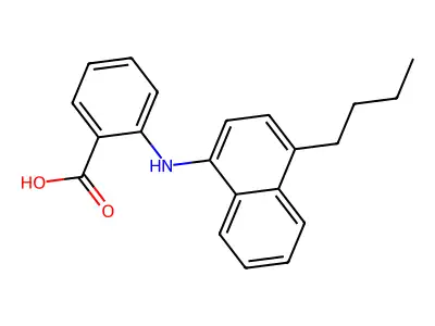 Benzoic acid, 2-((4-butyl-1-naphthalenyl)amino)- structure