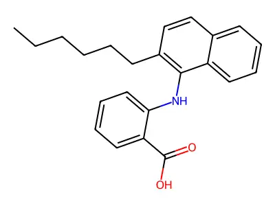 Benzoic acid, 2-((2-hexyl-1-naphthalenyl)amino)- structure