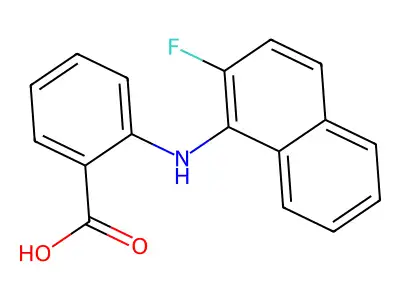 Benzoic acid, 2-((2-fluoro-1-naphthalenyl)amino)- structure
