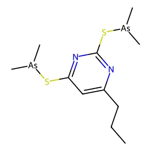 Arsinothious acid, dimethyl-, 6-propyl-2,4-pyrimidinediyl ester structure