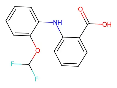 Anthranilic acid, N-(o-(difluoromethoxy)phenyl)- structure