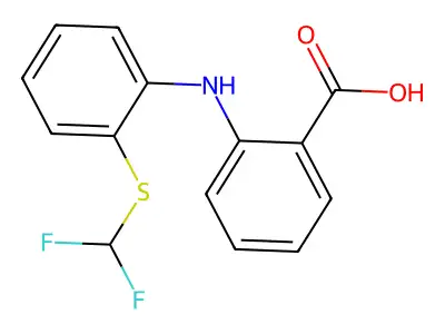 Anthranilic acid, N-(o-((difluoromethyl)thio)phenyl)- structure