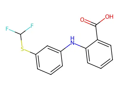 Anthranilic acid, N-(m-((difluoromethyl)thio)phenyl)- structure