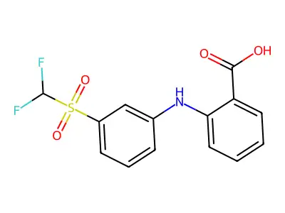 Anthranilic acid, N-(m-((difluoromethyl)sulfonyl)phenyl)- structure