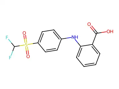 Anthranilic acid, N-(p-((difluoromethyl)sulfonyl)phenyl)- structure