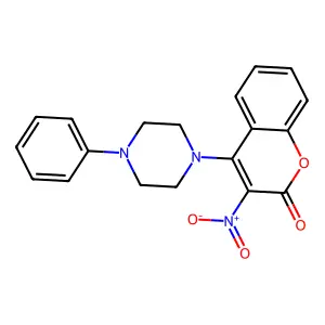 Coumarin, 3-nitro-4-(4-phenyl-1-piperazinyl)- structure