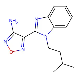4-[1-(3-Methyl-butyl)-1H-benzoimidazol-2-yl]-furazan-3-ylamine structure