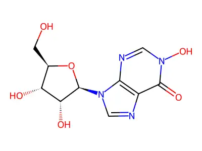 9-[3,4-Dihydroxy-5-(hydroxymethyl)oxolan-2-yl]-1-hydroxypurin-6-one structure