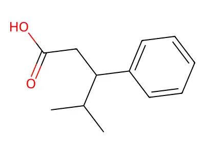 4-Methyl-3-phenylpentanoic acid structure