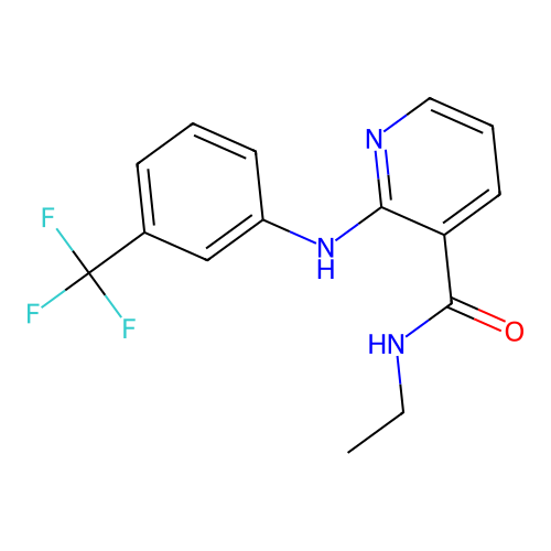 N-ethyl-2-[3-(trifluoromethyl)anilino]nicotinamide structure