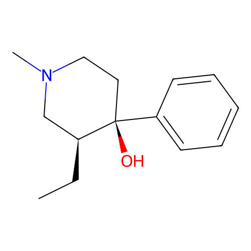 (3S,4R)-3-ethyl-1-methyl-4-phenylpiperidin-4-ol structure
