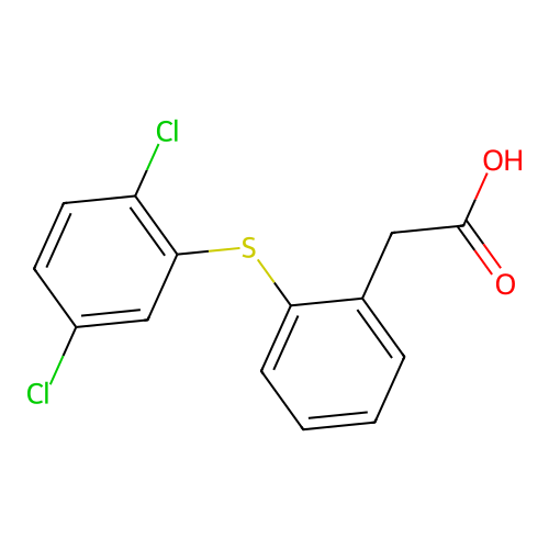 {2-[(2,5-Dichlorophenyl)sulfanyl]phenyl}acetic acid structure