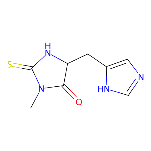 5-((1H-imidazol-5-yl)methyl)-3-methyl-2-thioxoimidazolidin-4-one structure