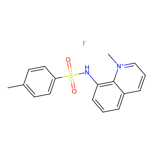 1-Methyl-8-[(4-methylbenzene-1-sulfonyl)amino]quinolin-1-ium iodide structure