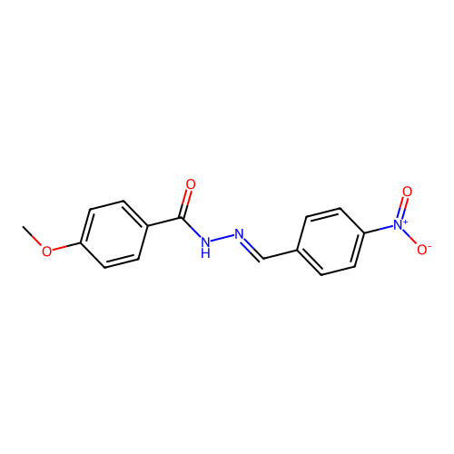 4-methoxy-N-[(4-nitrophenyl)methylideneamino]benzamide structure