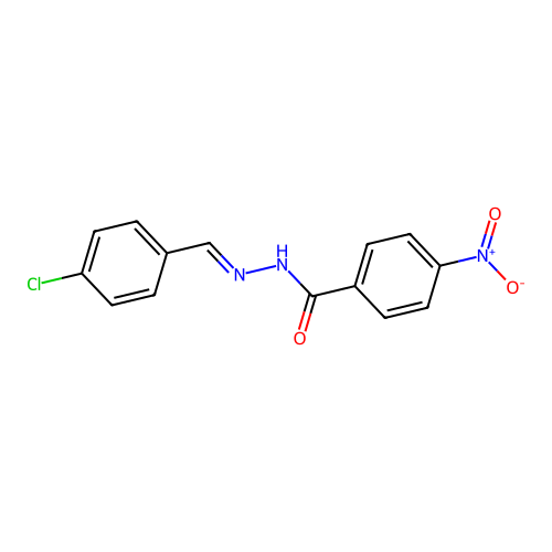 N-[(4-chlorophenyl)methylideneamino]-4-nitrobenzamide structure