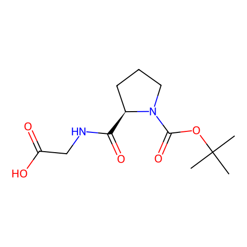 1-Boc-D-prolyl-glycine structure