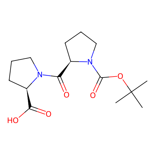 1-(tert-Butoxycarbonyl)-D-prolyl-D-proline structure