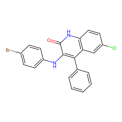 3-[(4-bromophenyl)amino]-6-chloro-4-phenylquinolin-2(1H)-one structure