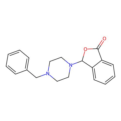 3-(4-benzylpiperazin-1-yl)-2-benzofuran-1(3H)-one structure