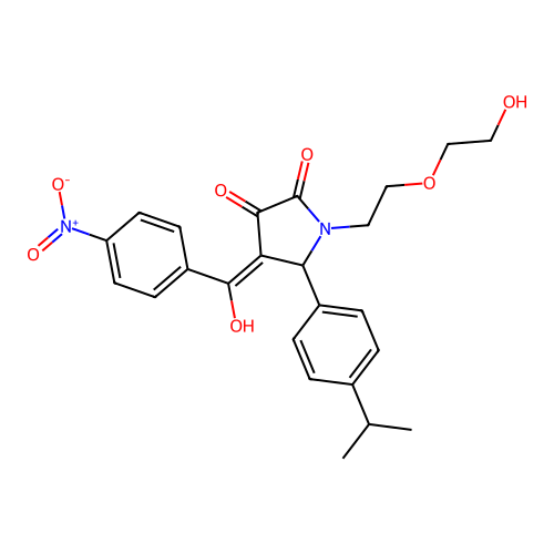 (4E)-1-[2-(2-hydroxyethoxy)ethyl]-4-[hydroxy(4-nitrophenyl)methylidene]-5-[4-(propan-2-yl)phenyl]pyrrolidine-2,3-dione structure
