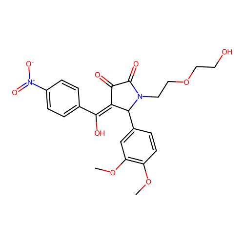 (4E)-5-(3,4-dimethoxyphenyl)-1-[2-(2-hydroxyethoxy)ethyl]-4-[hydroxy(4-nitrophenyl)methylidene]pyrrolidine-2,3-dione structure