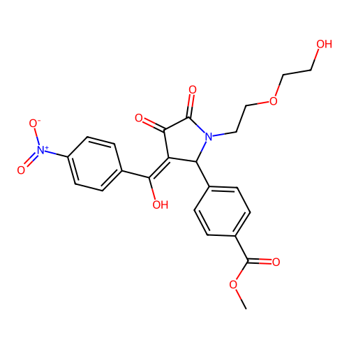 methyl 4-[(3E)-1-[2-(2-hydroxyethoxy)ethyl]-3-[hydroxy-(4-nitrophenyl)methylidene]-4,5-dioxopyrrolidin-2-yl]benzoate structure