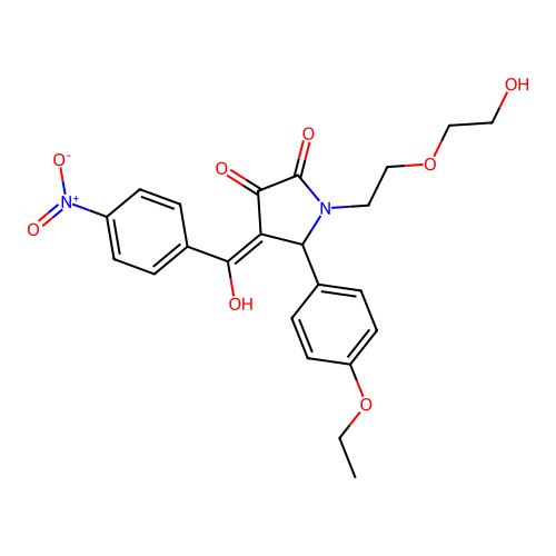 (4E)-5-(4-ethoxyphenyl)-1-[2-(2-hydroxyethoxy)ethyl]-4-[hydroxy(4-nitrophenyl)methylidene]pyrrolidine-2,3-dione structure