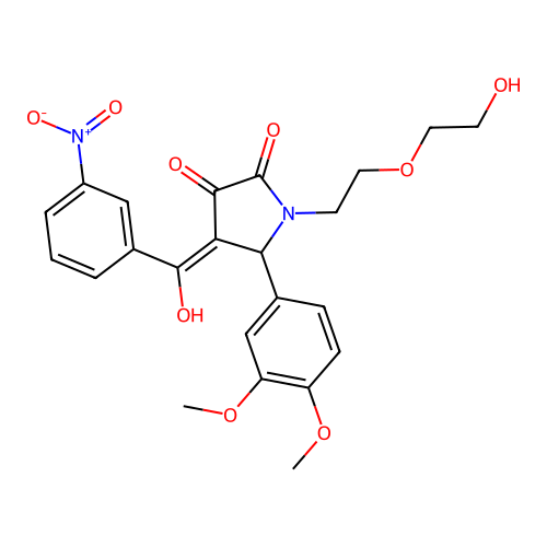 (4E)-5-(3,4-dimethoxyphenyl)-1-[2-(2-hydroxyethoxy)ethyl]-4-[hydroxy(3-nitrophenyl)methylidene]pyrrolidine-2,3-dione structure