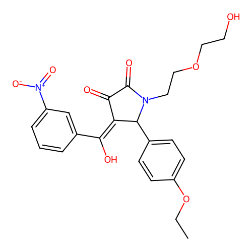 (4E)-5-(4-ethoxyphenyl)-1-[2-(2-hydroxyethoxy)ethyl]-4-[hydroxy(3-nitrophenyl)methylidene]pyrrolidine-2,3-dione structure