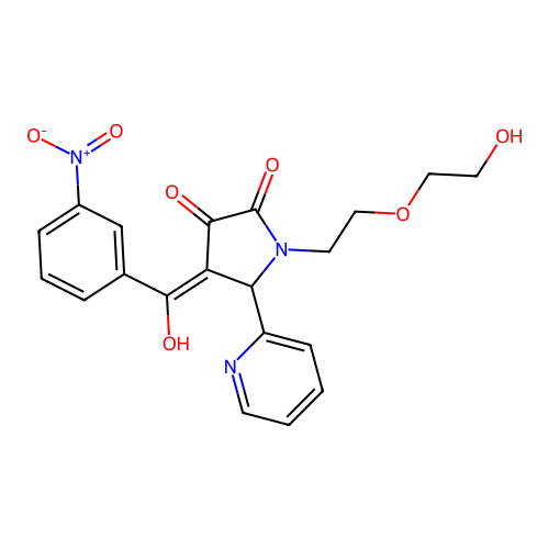 (4E)-1-[2-(2-hydroxyethoxy)ethyl]-4-[hydroxy(3-nitrophenyl)methylidene]-5-(pyridin-2-yl)pyrrolidine-2,3-dione structure