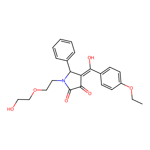 (4E)-4-[(4-ethoxyphenyl)(hydroxy)methylidene]-1-[2-(2-hydroxyethoxy)ethyl]-5-phenylpyrrolidine-2,3-dione structure