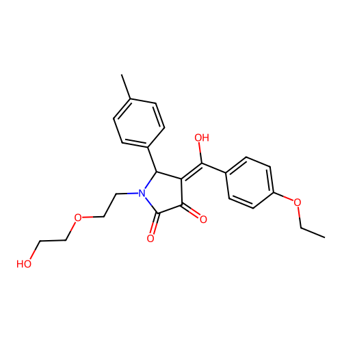 (4E)-4-[(4-ethoxyphenyl)(hydroxy)methylidene]-1-[2-(2-hydroxyethoxy)ethyl]-5-(4-methylphenyl)pyrrolidine-2,3-dione structure
