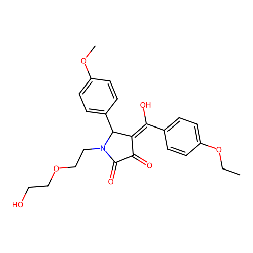 (4E)-4-[(4-ethoxyphenyl)(hydroxy)methylidene]-1-[2-(2-hydroxyethoxy)ethyl]-5-(4-methoxyphenyl)pyrrolidine-2,3-dione structure