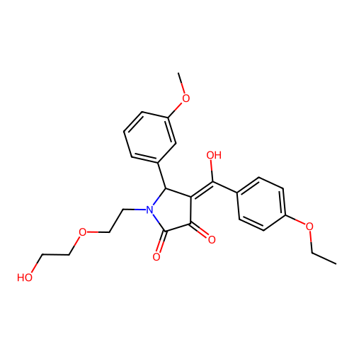 (4E)-4-[(4-ethoxyphenyl)(hydroxy)methylidene]-1-[2-(2-hydroxyethoxy)ethyl]-5-(3-methoxyphenyl)pyrrolidine-2,3-dione structure
