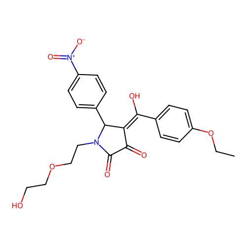 (4E)-4-[(4-ethoxyphenyl)(hydroxy)methylidene]-1-[2-(2-hydroxyethoxy)ethyl]-5-(4-nitrophenyl)pyrrolidine-2,3-dione structure