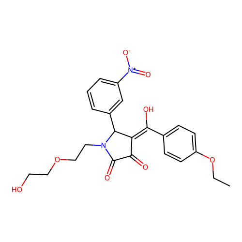 (4E)-4-[(4-ethoxyphenyl)(hydroxy)methylidene]-1-[2-(2-hydroxyethoxy)ethyl]-5-(3-nitrophenyl)pyrrolidine-2,3-dione structure