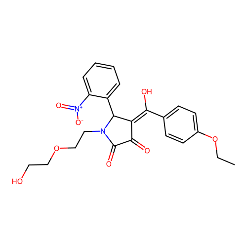 (4E)-4-[(4-ethoxyphenyl)(hydroxy)methylidene]-1-[2-(2-hydroxyethoxy)ethyl]-5-(2-nitrophenyl)pyrrolidine-2,3-dione structure