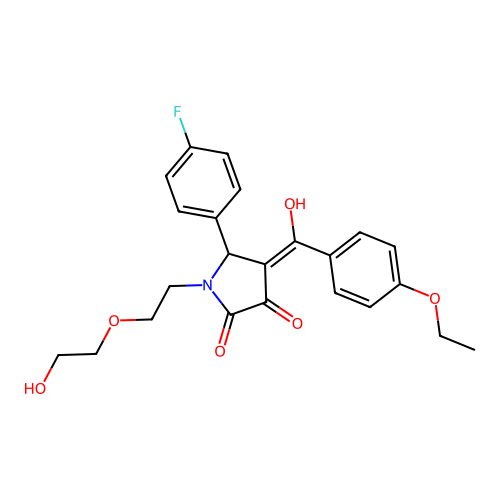 (4E)-4-[(4-ethoxyphenyl)(hydroxy)methylidene]-5-(4-fluorophenyl)-1-[2-(2-hydroxyethoxy)ethyl]pyrrolidine-2,3-dione structure