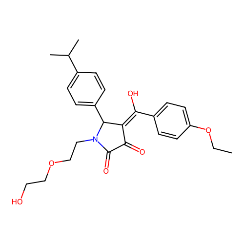 (4E)-4-[(4-ethoxyphenyl)(hydroxy)methylidene]-1-[2-(2-hydroxyethoxy)ethyl]-5-[4-(propan-2-yl)phenyl]pyrrolidine-2,3-dione structure