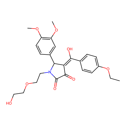 (4E)-5-(3,4-dimethoxyphenyl)-4-[(4-ethoxyphenyl)(hydroxy)methylidene]-1-[2-(2-hydroxyethoxy)ethyl]pyrrolidine-2,3-dione structure