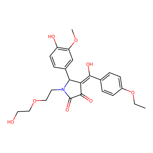 (4E)-4-[(4-ethoxyphenyl)(hydroxy)methylidene]-1-[2-(2-hydroxyethoxy)ethyl]-5-(4-hydroxy-3-methoxyphenyl)pyrrolidine-2,3-dione structure