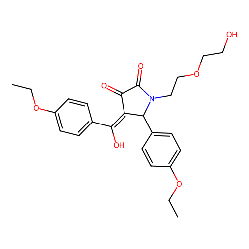 (4E)-5-(4-ethoxyphenyl)-4-[(4-ethoxyphenyl)(hydroxy)methylidene]-1-[2-(2-hydroxyethoxy)ethyl]pyrrolidine-2,3-dione structure