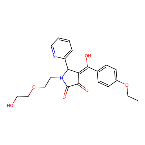 (4E)-4-[(4-ethoxyphenyl)(hydroxy)methylidene]-1-[2-(2-hydroxyethoxy)ethyl]-5-(pyridin-2-yl)pyrrolidine-2,3-dione structure