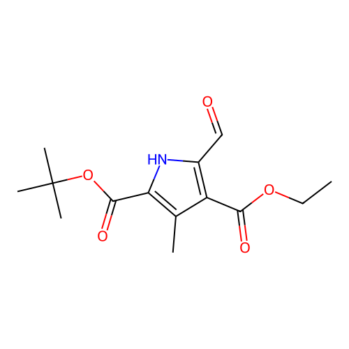 2-O-tert-butyl 4-O-ethyl 5-formyl-3-methyl-1H-pyrrole-2,4-dicarboxylate structure