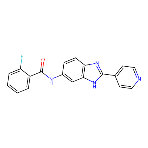 2-fluoro-N-[2-(pyridin-4-yl)-1H-benzimidazol-5-yl]benzamide structure