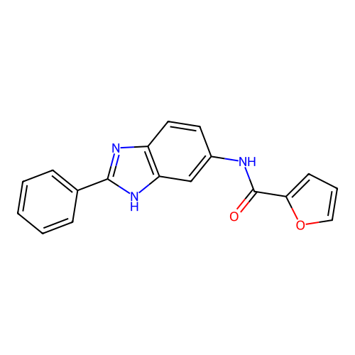 N-(2-phenyl-1H-benzimidazol-5-yl)furan-2-carboxamide structure