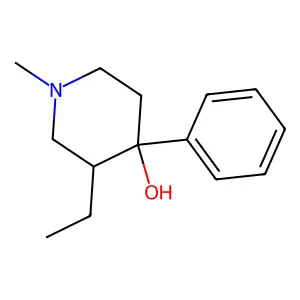 (3R,4S)-3-ethyl-1-methyl-4-phenylpiperidin-4-ol structure